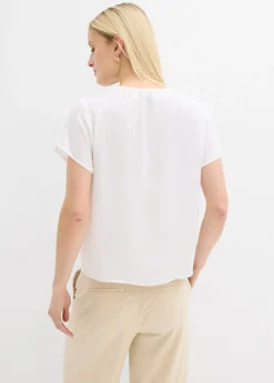bonprix bonprix Túnica de satén fino Blanco Hot