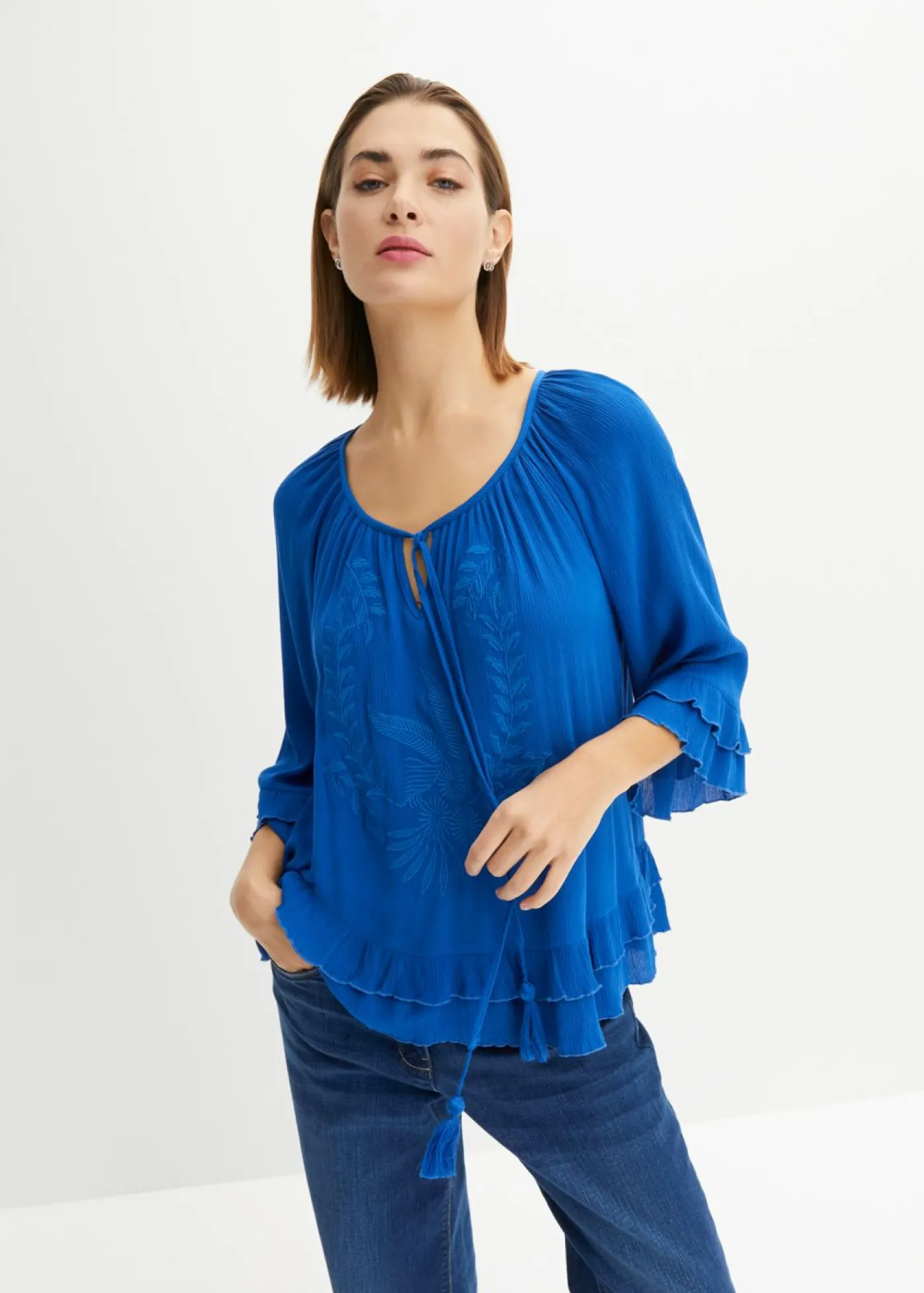 bonprix bonprix Túnica de viscosa suave Azul ártico Best