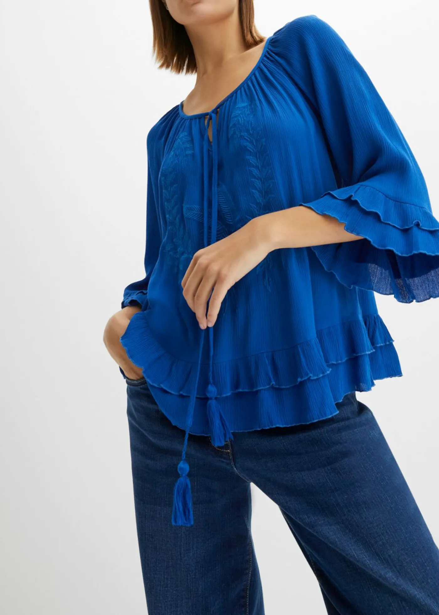 bonprix bonprix Túnica de viscosa suave Azul ártico Best