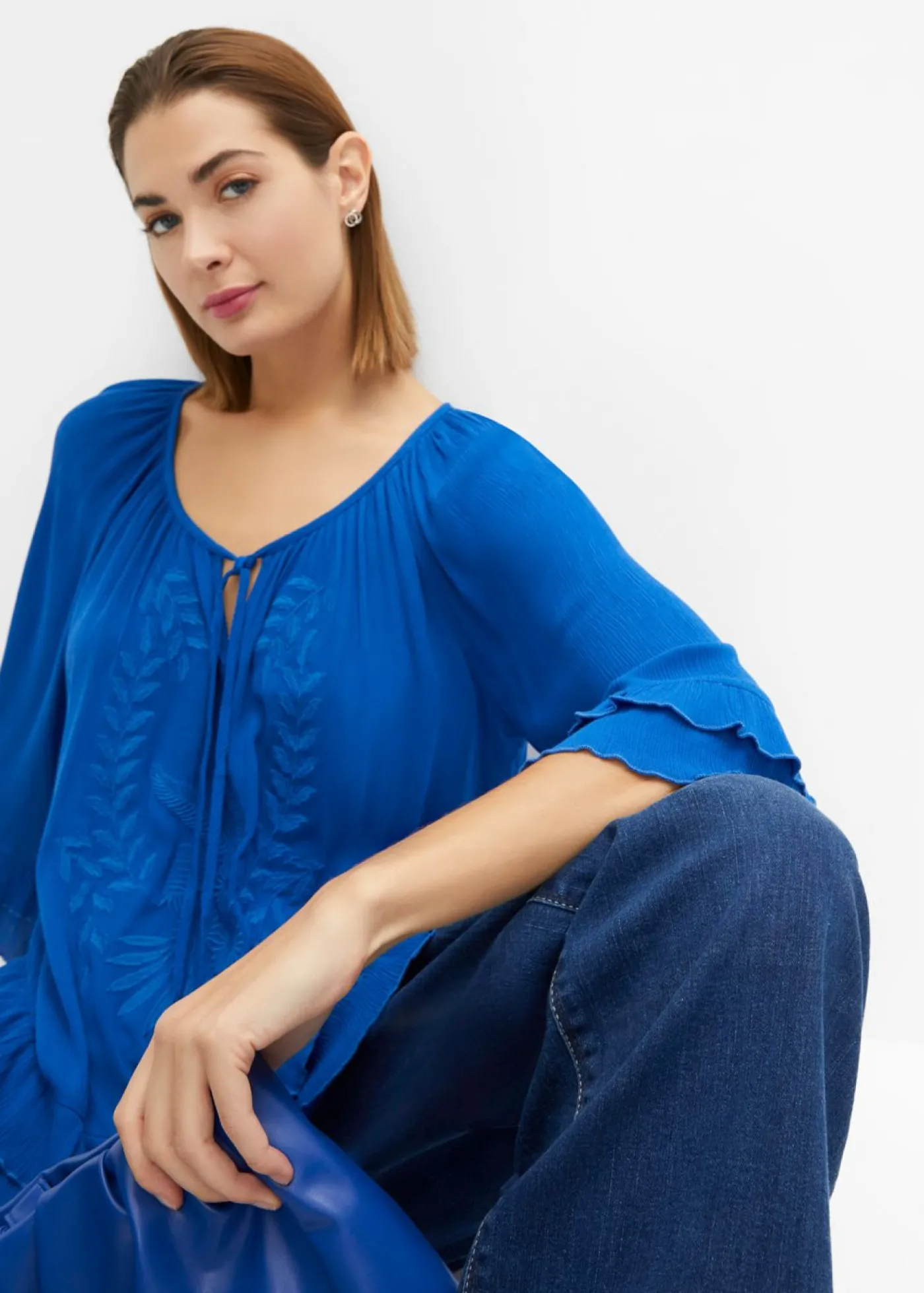 bonprix bonprix Túnica de viscosa suave Azul ártico Best