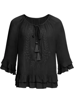 bonprix bonprix Túnica de viscosa suave Negro Clearance