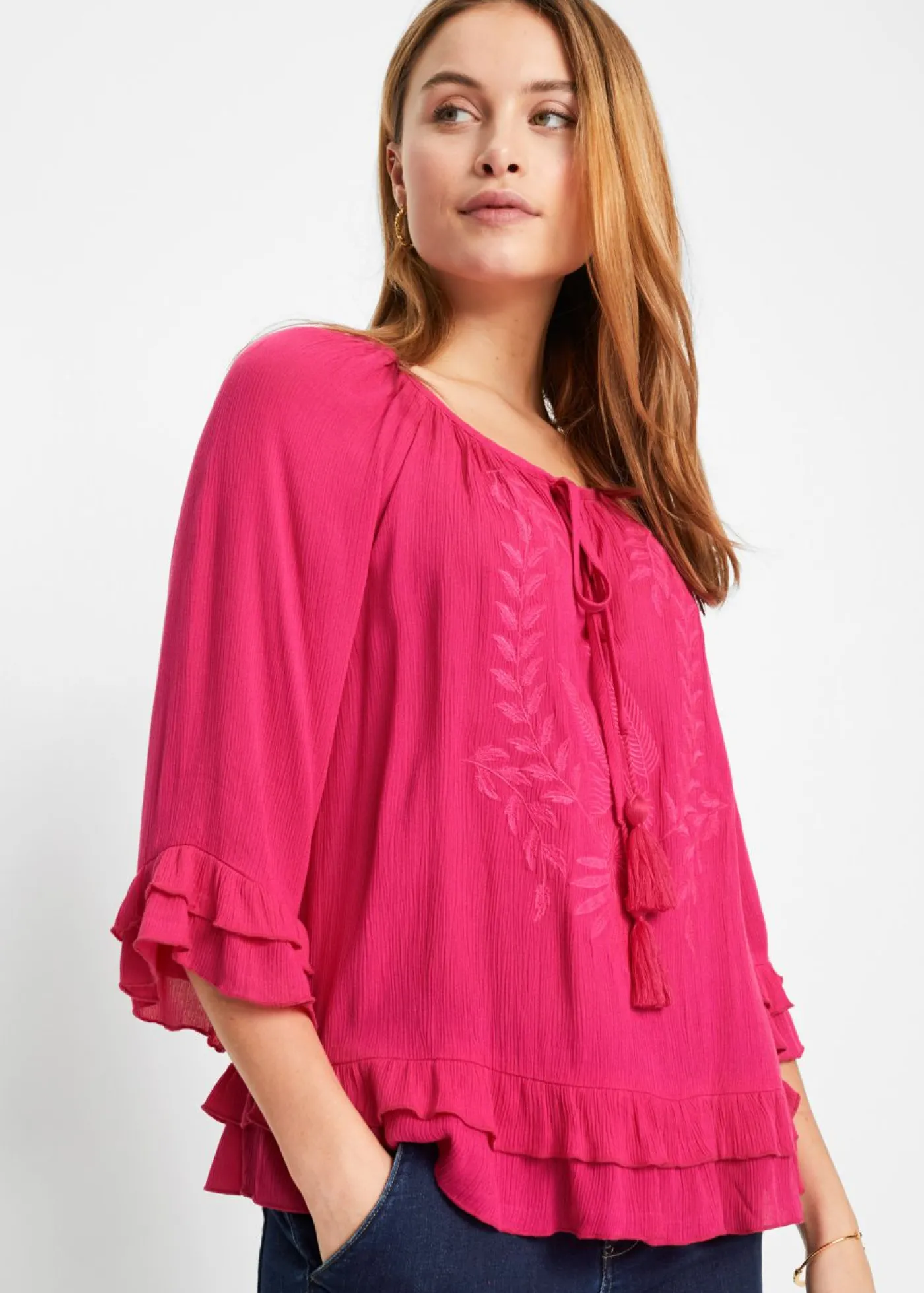 bonprix bonprix Túnica de viscosa suave Pink lady