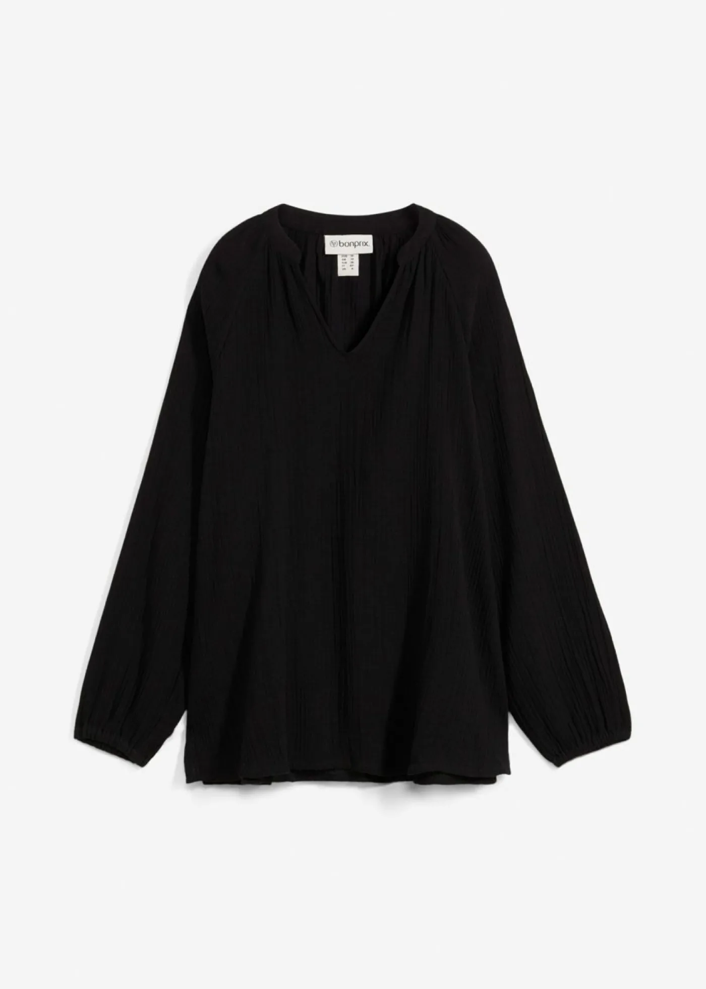 bonprix bonprix Túnica larga de muselina Negro Clearance