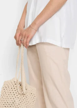 bonprix bonprix Túnica larga de viscosa sostenible Blanco New