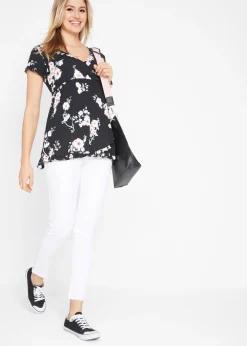 bonprix bonprix Túnica premamá/de lactancia 2 en 1 de viscosa Negro de flores Best