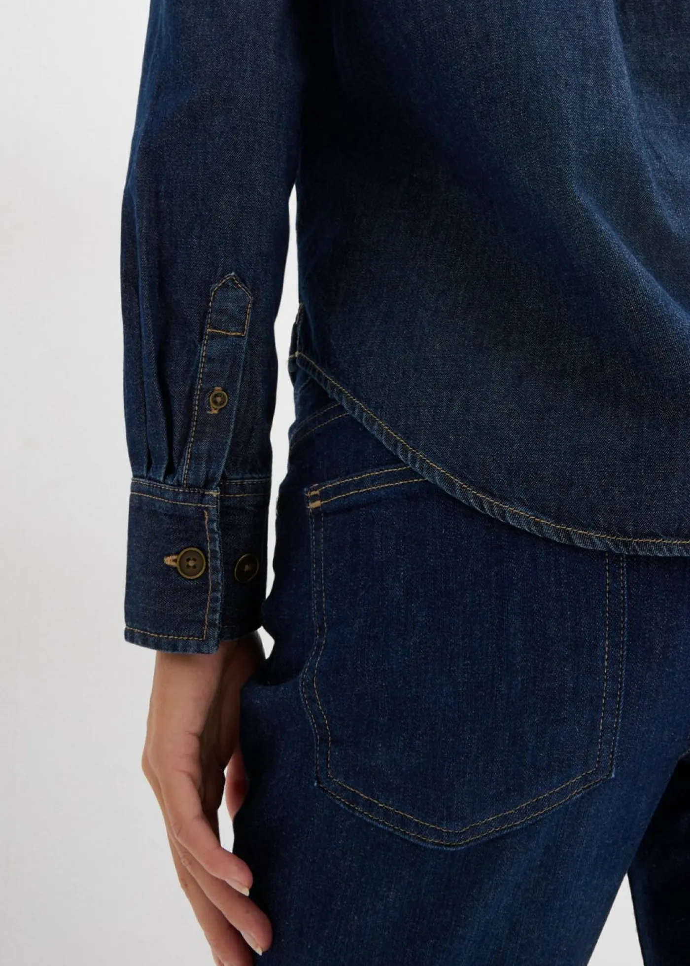 bonprix bonprix Túnica vaquera de algodón orgánico puro azul oscuro denim usado Sale