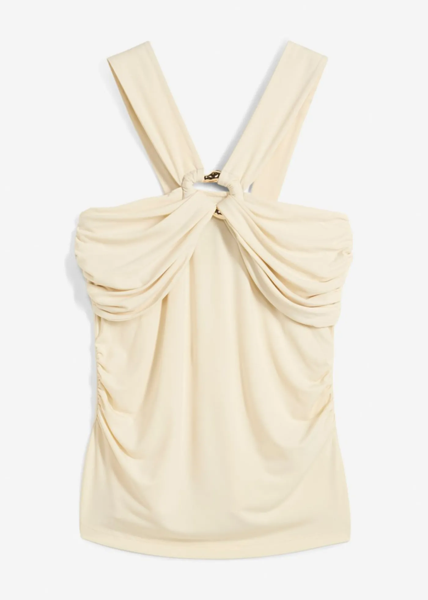bonprix bonprix Top anudado al cuello con hebilla decorativa Crudo Hot