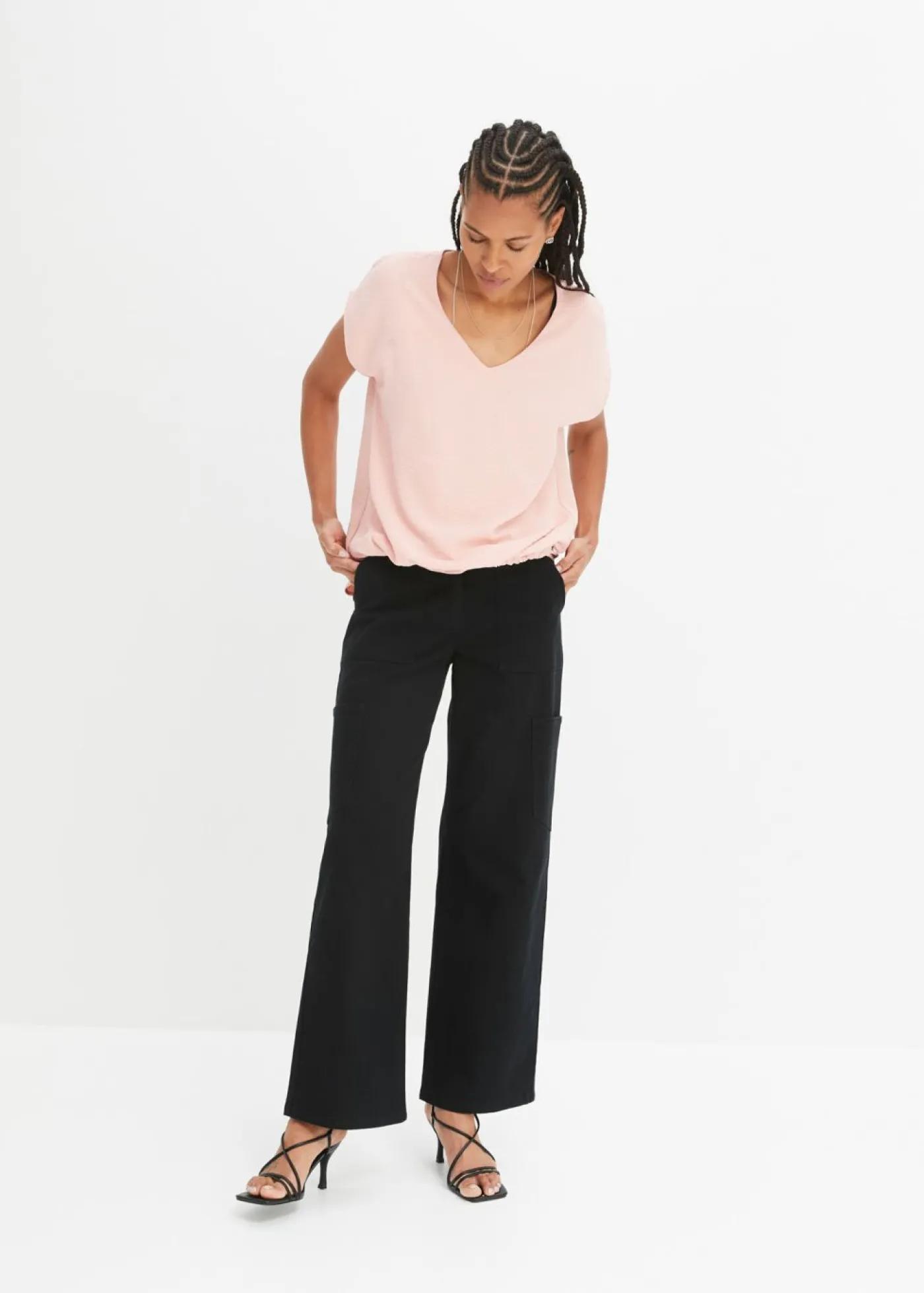 bonprix bonprix Top asimétrico rosa pastel Online