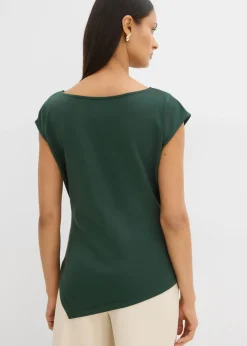 bonprix bonprix Top asimétrico de cómodo tejido de neopreno verde sombra Hot