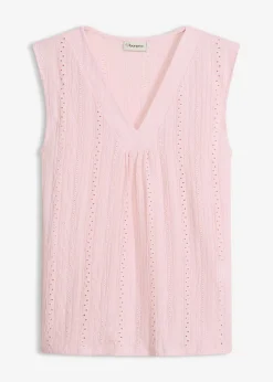bonprix bonprix Top con bordado calado rosa cristal Best