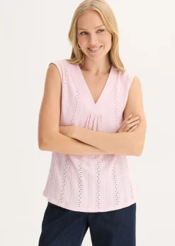 bonprix bonprix Top con bordado calado rosa cristal Best