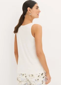 bonprix bonprix Top con botones Blanco lana