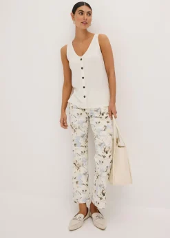 bonprix bonprix Top con botones Blanco lana