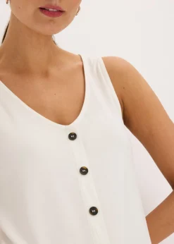 bonprix bonprix Top con botones Blanco lana