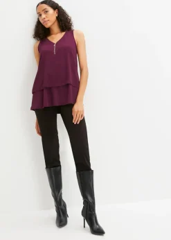bonprix bonprix Top con cremallera morado intenso Clearance