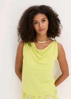 bonprix bonprix Top con detalle anudado Amarillo cítrico Discount