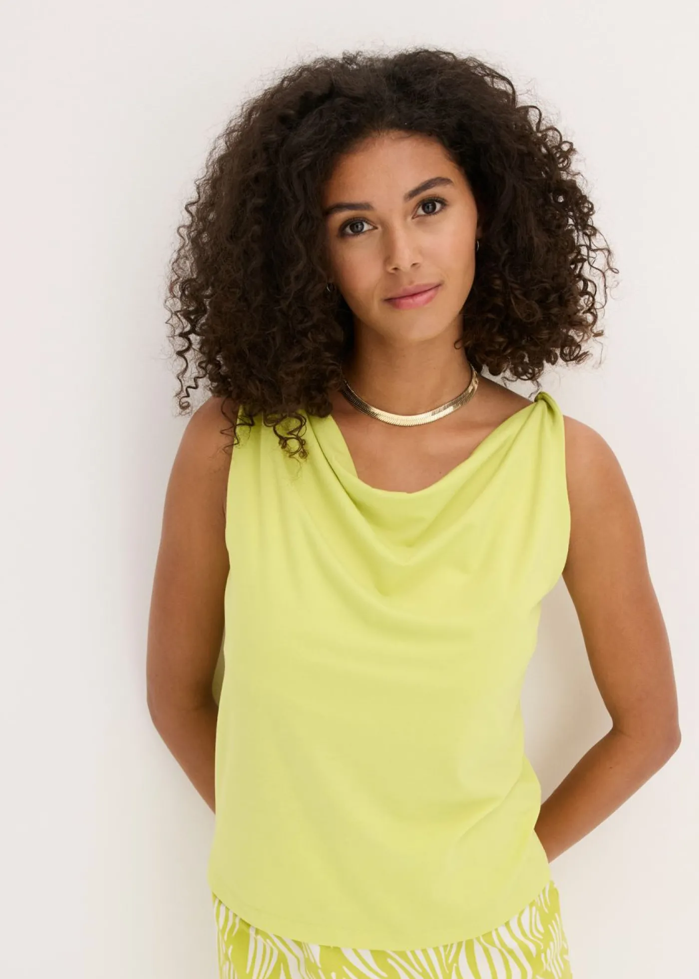 bonprix bonprix Top con detalle anudado Amarillo cítrico Discount