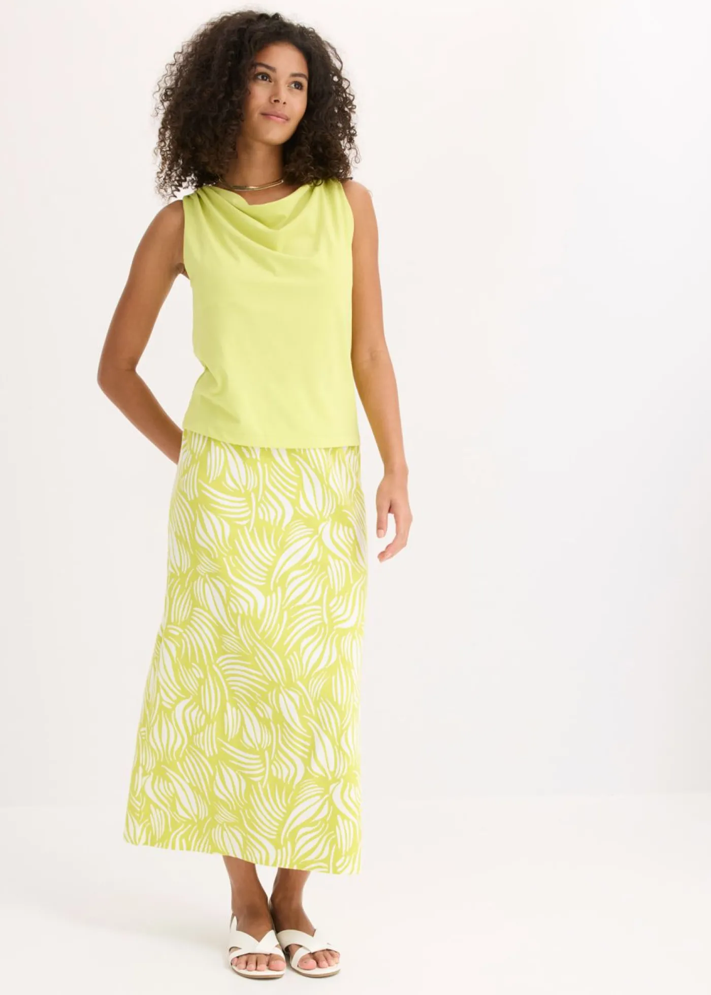 bonprix bonprix Top con detalle anudado Amarillo cítrico Discount