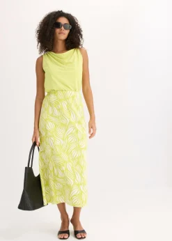 bonprix bonprix Top con detalle anudado Amarillo cítrico Discount