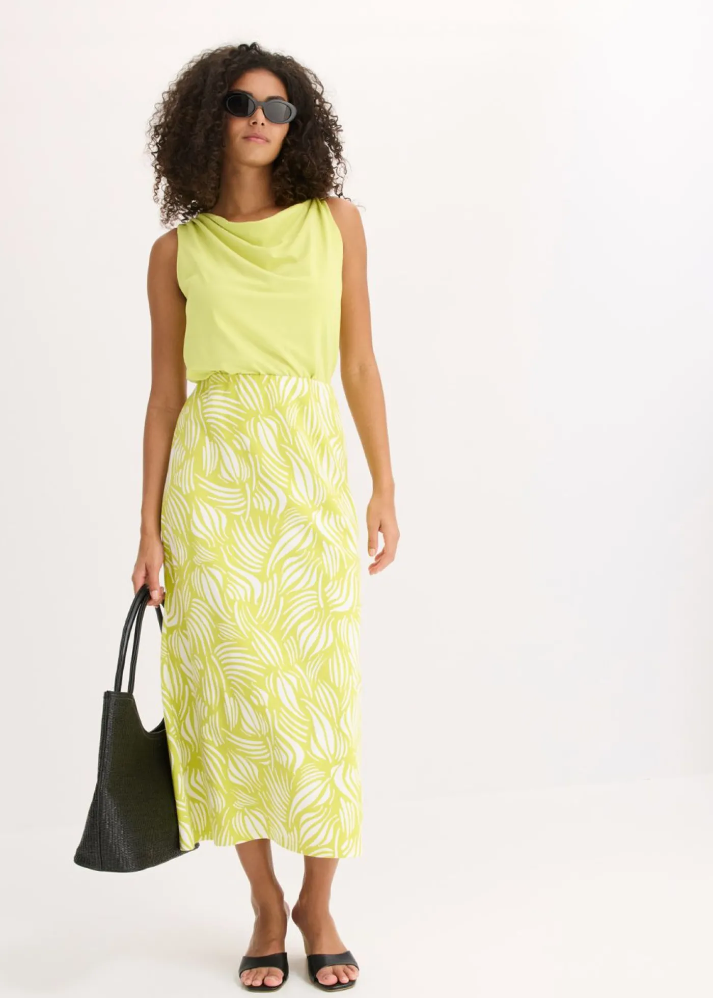 bonprix bonprix Top con detalle anudado Amarillo cítrico Discount