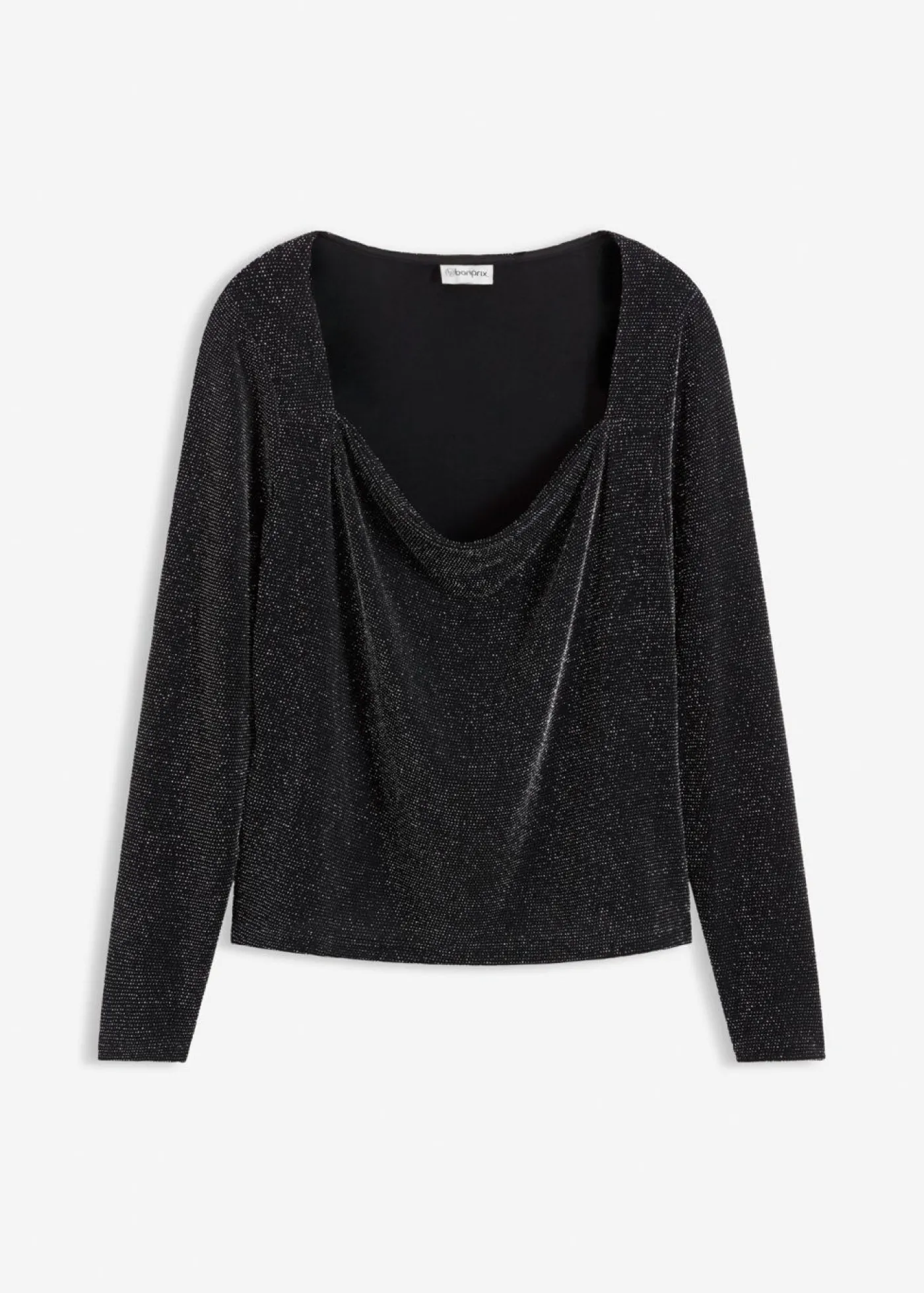 bonprix bonprix Top con escote cascada Negro
