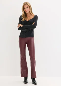 bonprix bonprix Top con escote cascada Negro