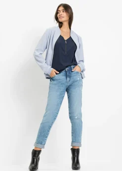 bonprix bonprix Top con hombros de encaje Azul oscuro Sale