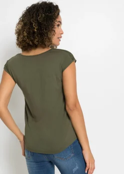 bonprix bonprix Top con hombros de encaje Verde oliva Best