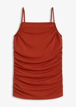 bonprix bonprix Top con tirantes finos y fruncidos óxido Sale