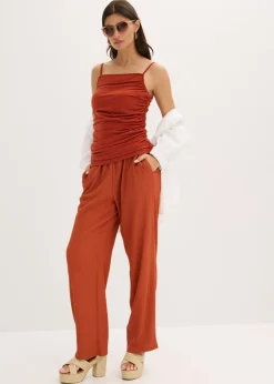 bonprix bonprix Top con tirantes finos y fruncidos óxido Sale