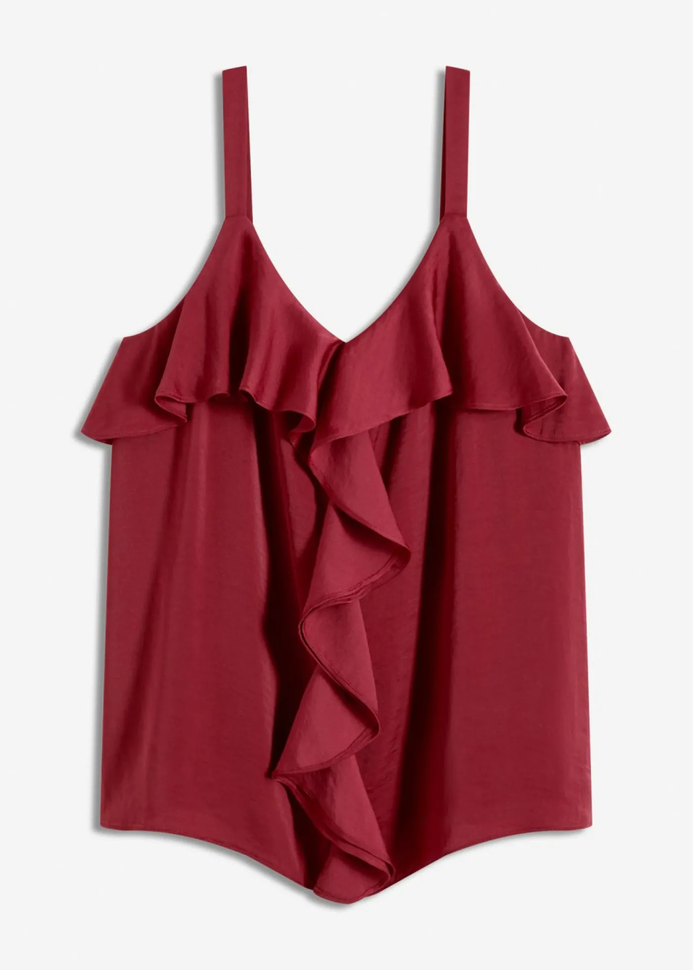 bonprix bonprix Top con tirantes finos y satén brillante Rojo