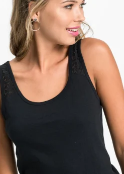 bonprix bonprix Top de algodón Negro Outlet