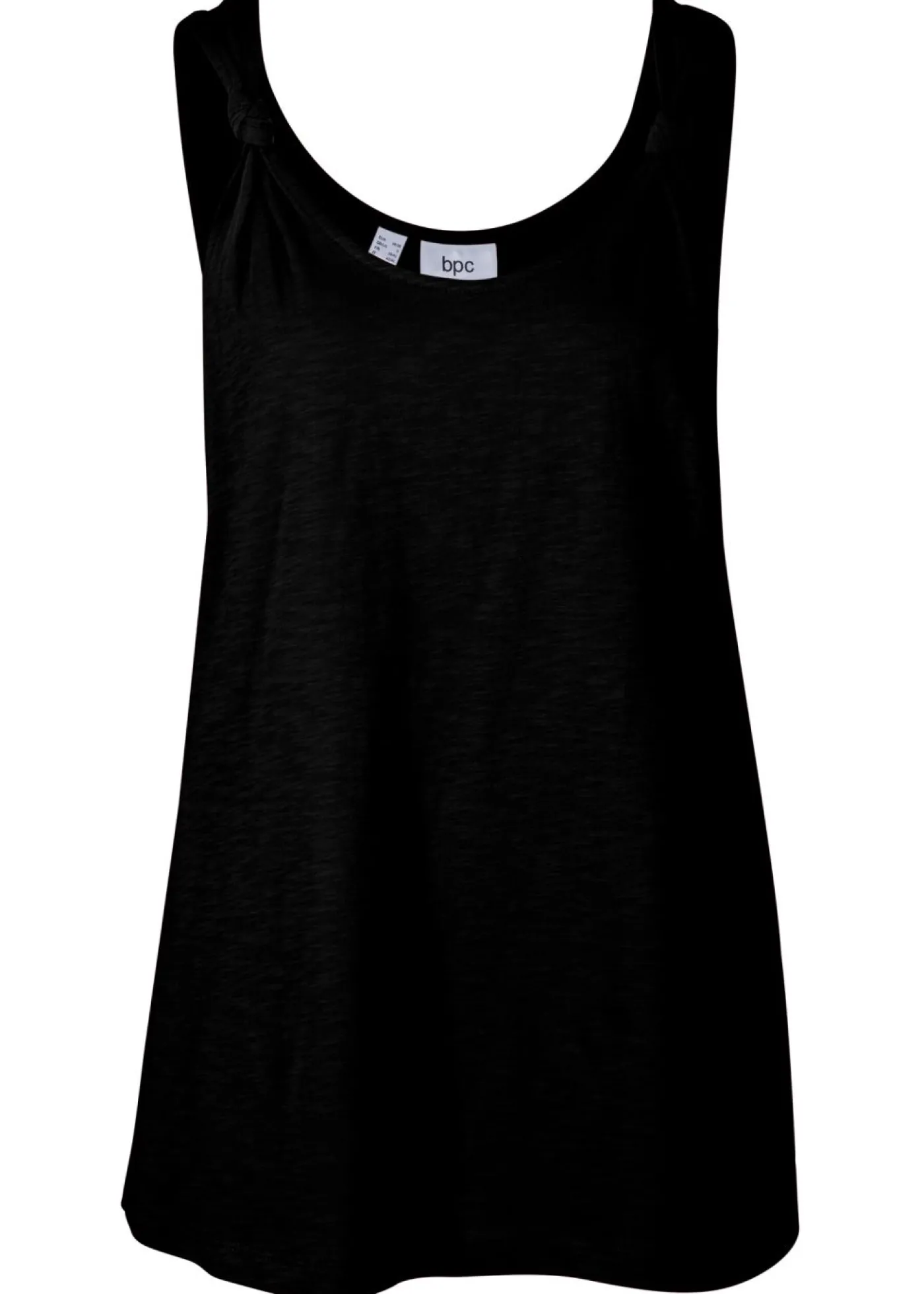 bonprix bonprix Top de algodón con detalle de nudo Negro Sale