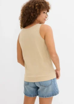 bonprix bonprix Top de algodón orgánico puro (2 unidades) beige nuevo-azul mentol Outlet