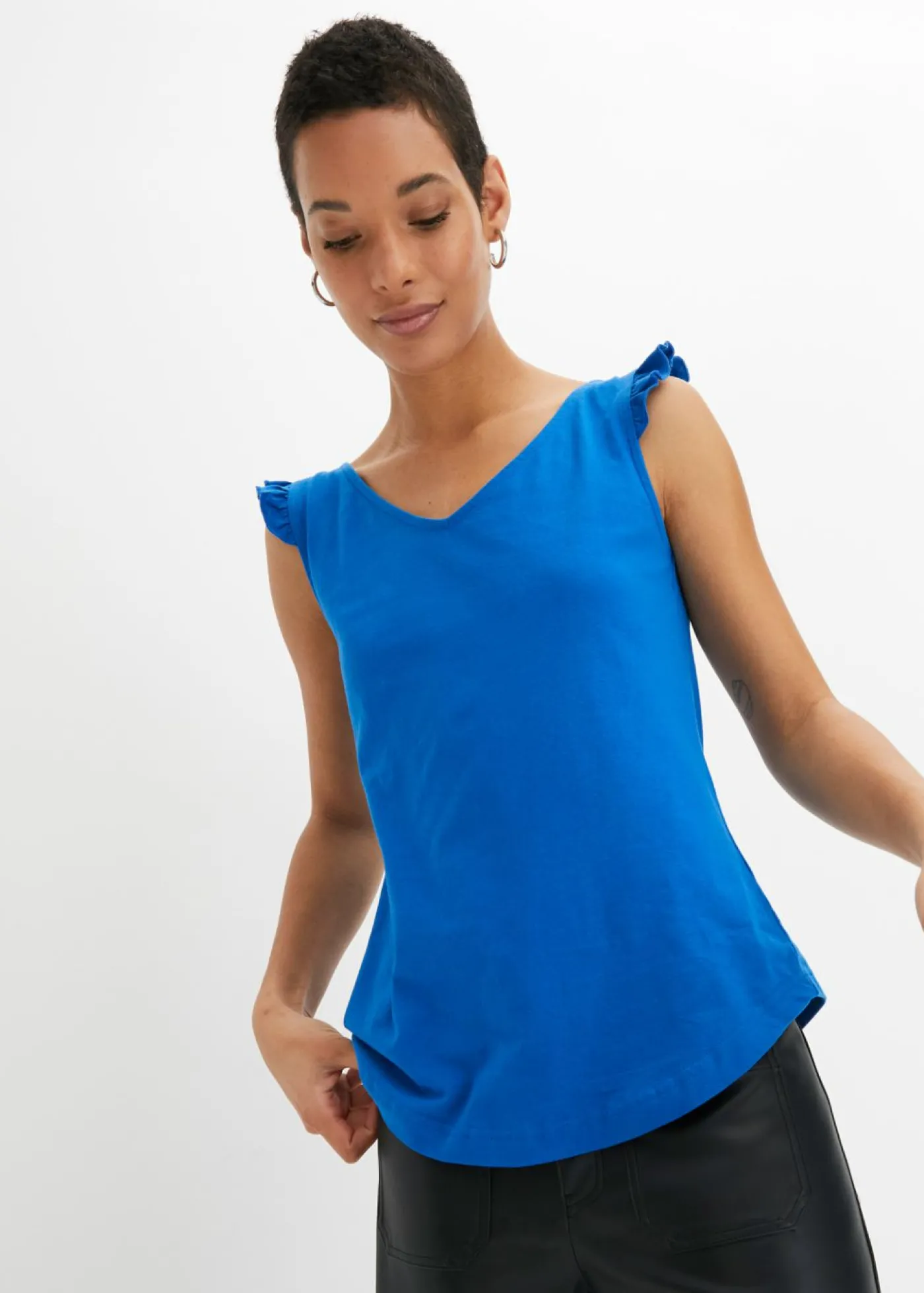 bonprix bonprix Top de algodón orgánico puro Azur Discount