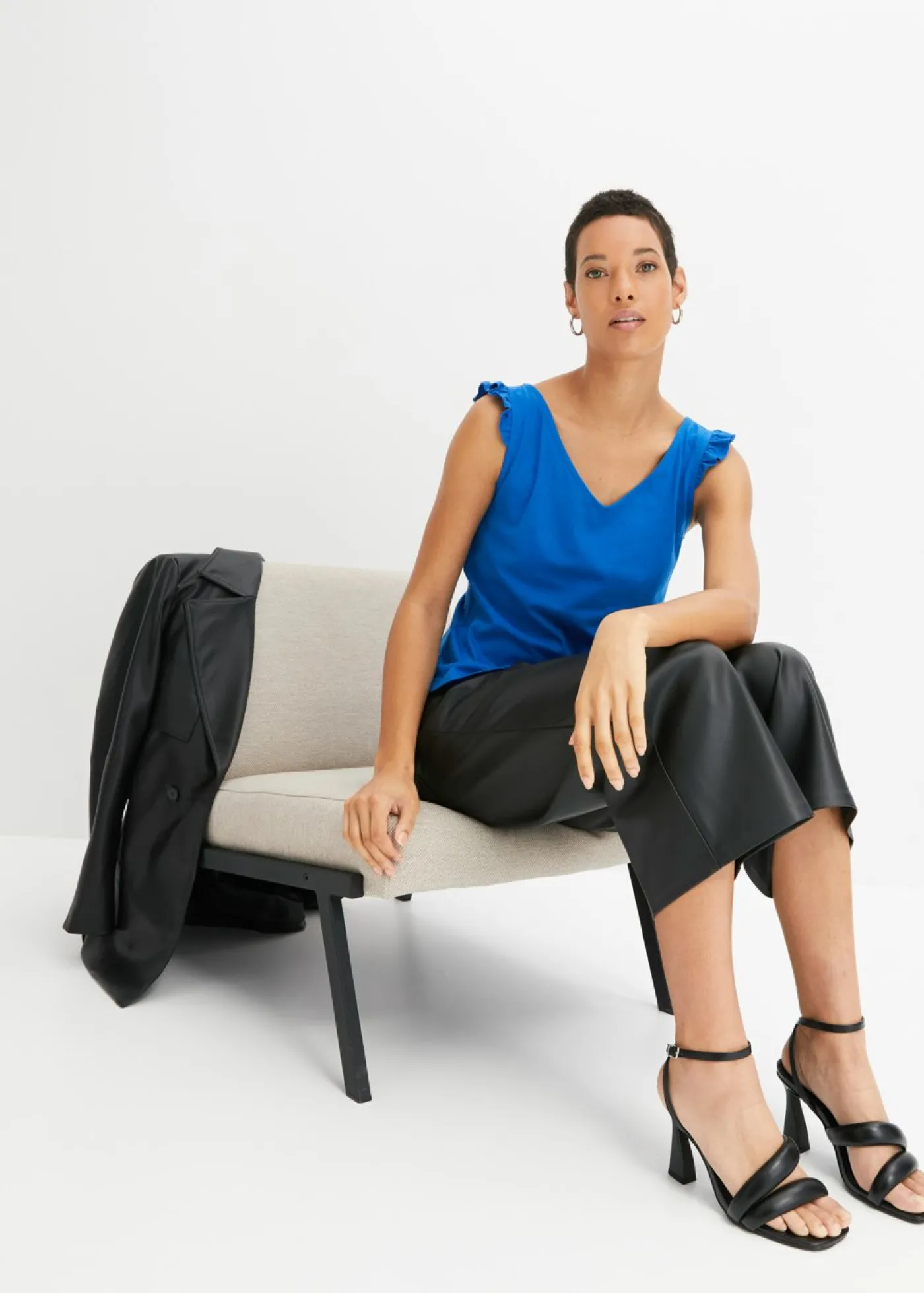 bonprix bonprix Top de algodón orgánico puro Azur Discount