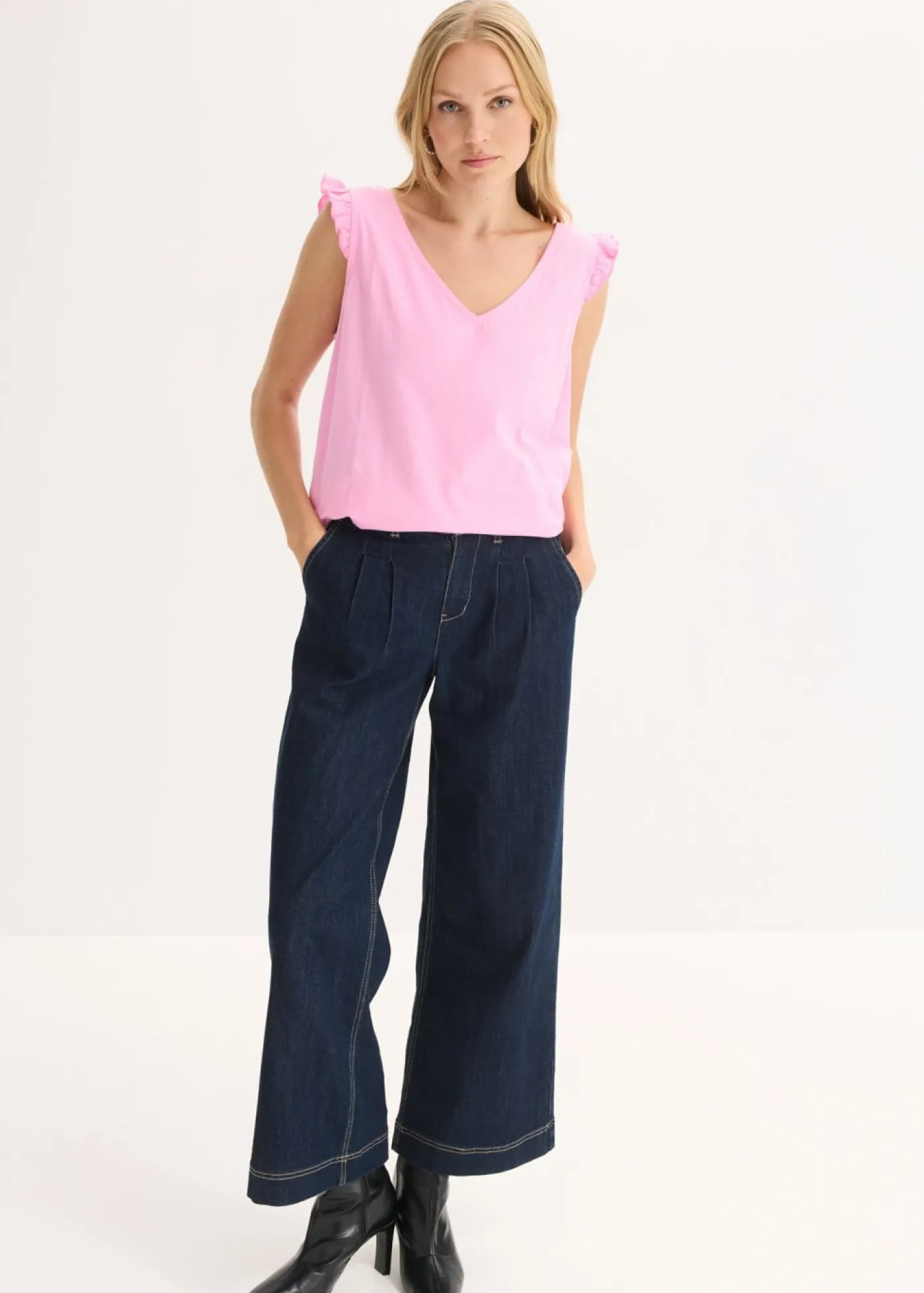 bonprix bonprix Top de algodón orgánico puro Rosa Sale