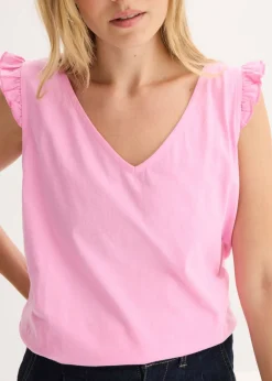 bonprix bonprix Top de algodón orgánico puro Rosa Sale