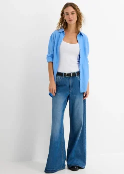 bonprix bonprix Top de algodón puro con tirantes finos (2 unidades) Pink lady/azul pálido Hot