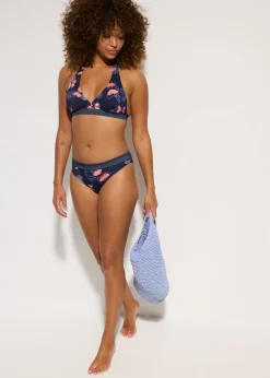 bonprix bonprix Top de bikini anudado al cuello Azul marino/quisquilla Hot