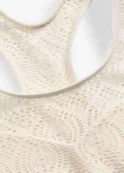 bonprix bonprix Top de bikini bustier con encaje Blanco lana Sale
