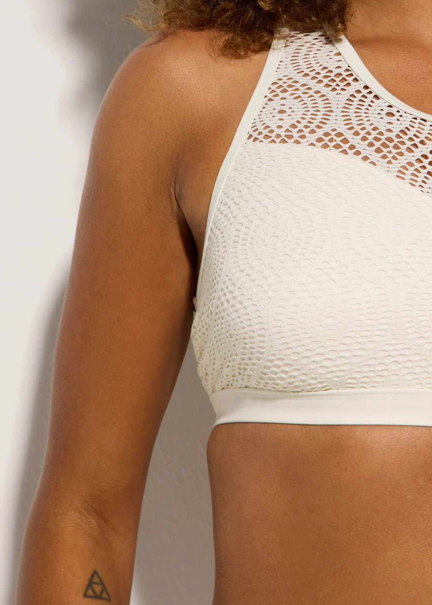 bonprix bonprix Top de bikini bustier con encaje Blanco lana Sale
