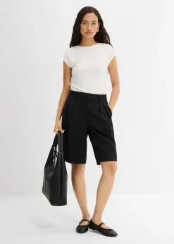 bonprix bonprix Top de canalé de mezcla suave de modal Blanco lana Hot