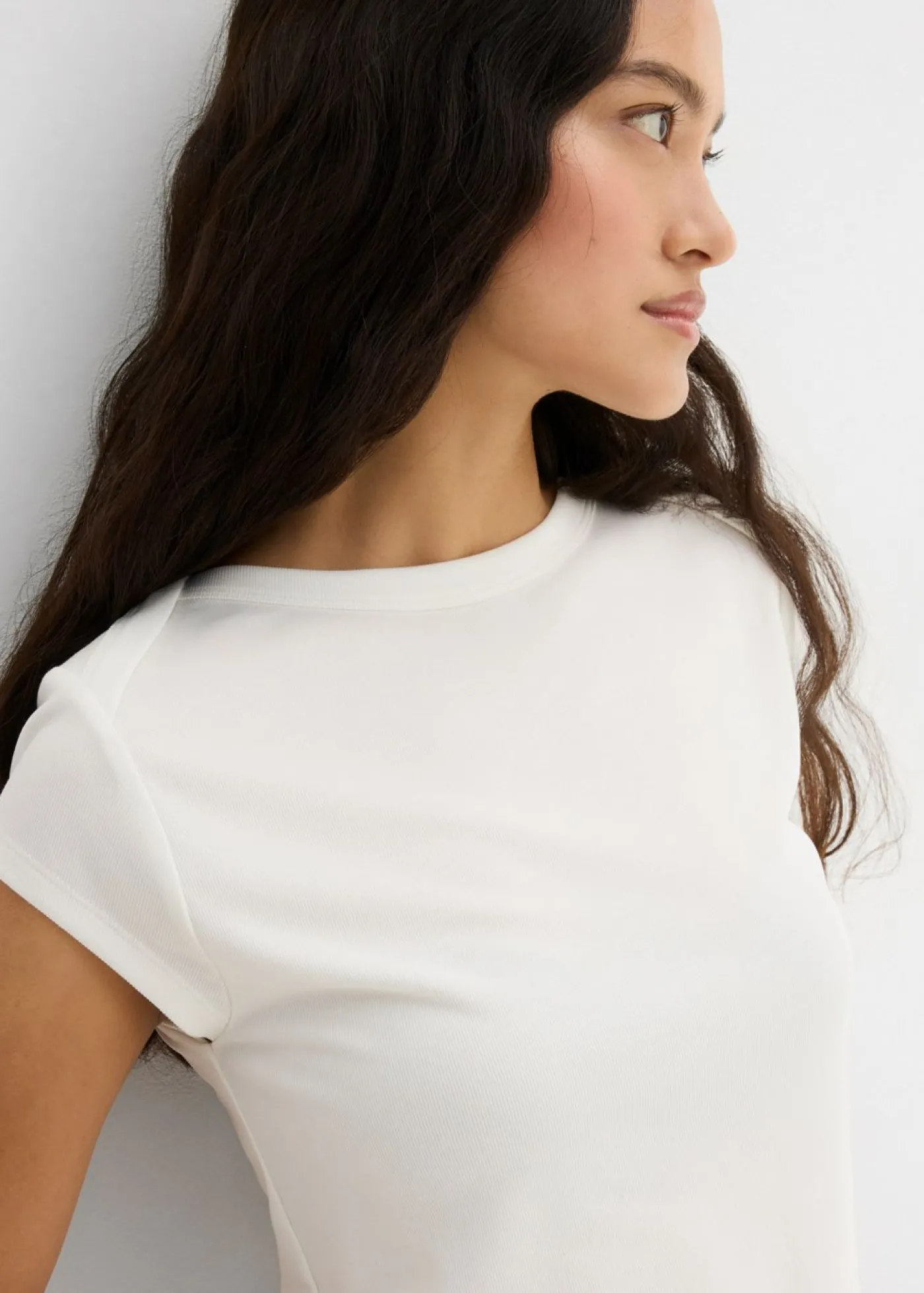 bonprix bonprix Top de canalé de mezcla suave de modal Blanco lana Hot