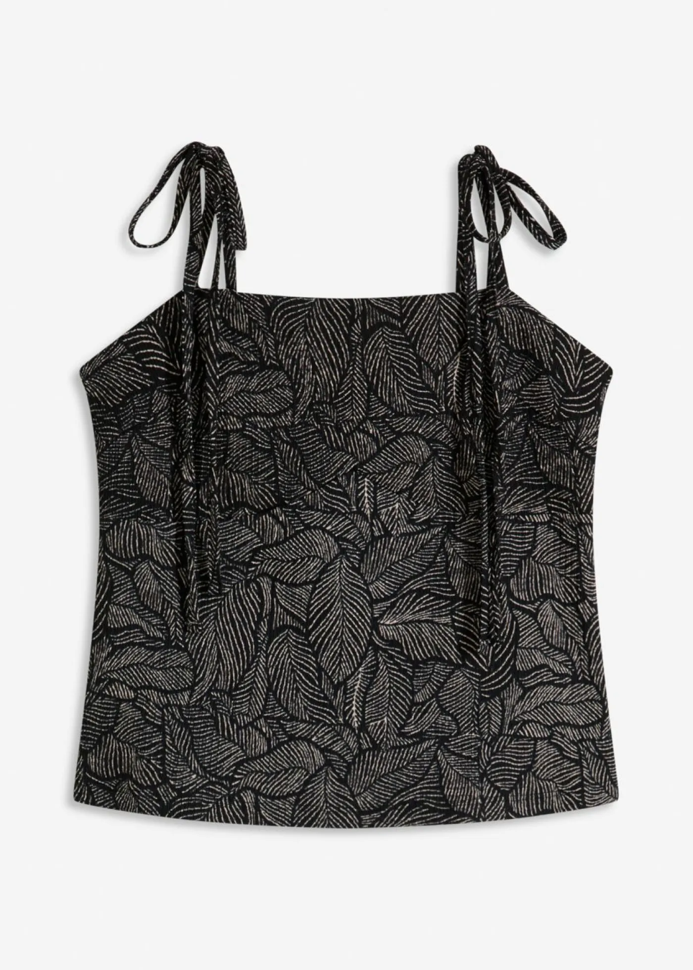bonprix bonprix Top de crepé de punto Negro-blanco Sale