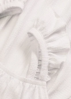 bonprix bonprix Top de crepé de punto con tirantes con volantes Blanco New