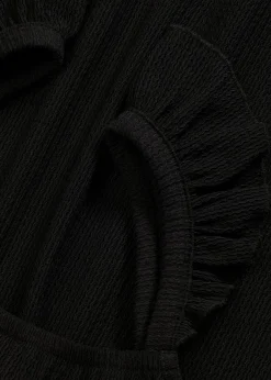 bonprix bonprix Top de crepé de punto con tirantes con volantes Negro Online