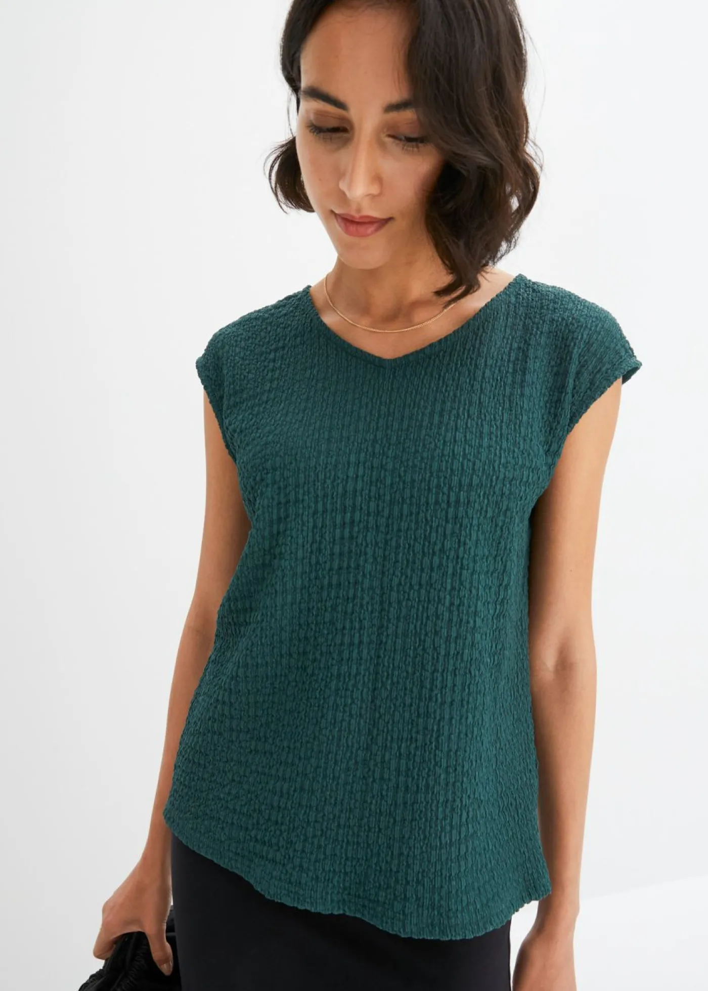 bonprix bonprix Top de crepé ligero verde mate Outlet