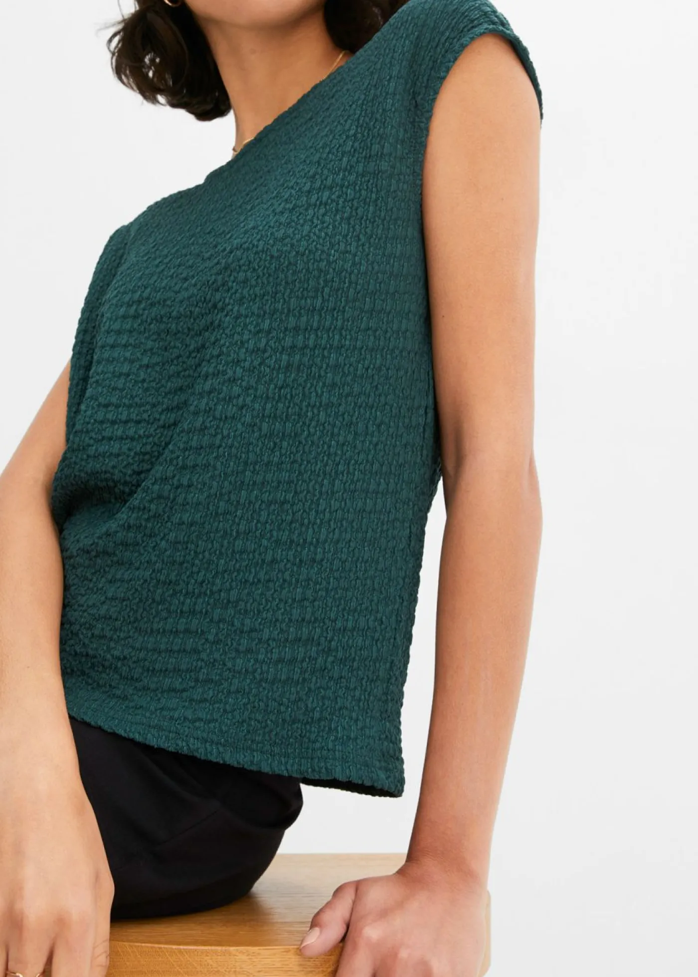 bonprix bonprix Top de crepé ligero verde mate Outlet