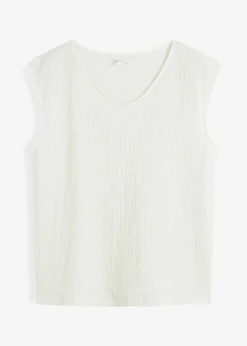 bonprix bonprix Top de crepé ligero Blanco lana Hot